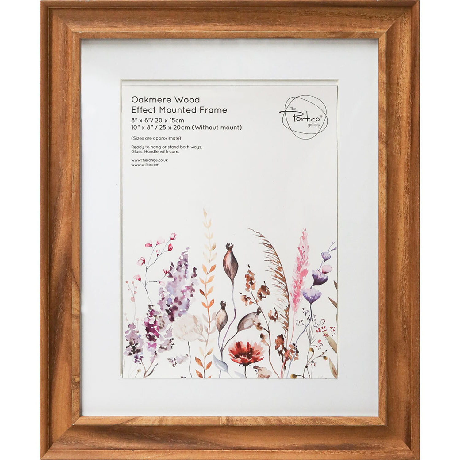 Oakmere Wood Effect Mounted Photo Frame Brown 8 x 6 inch