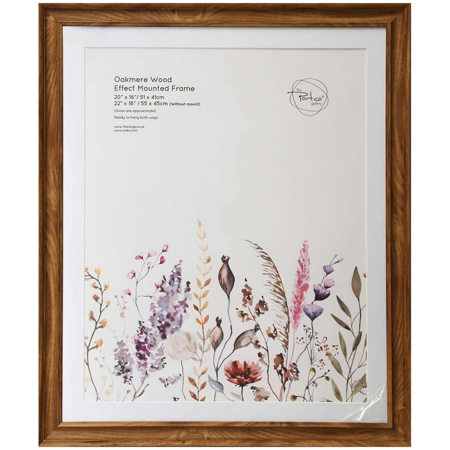 Oakmere Wood Effect Mounted Photo Frame Brown 20 x 16 inch