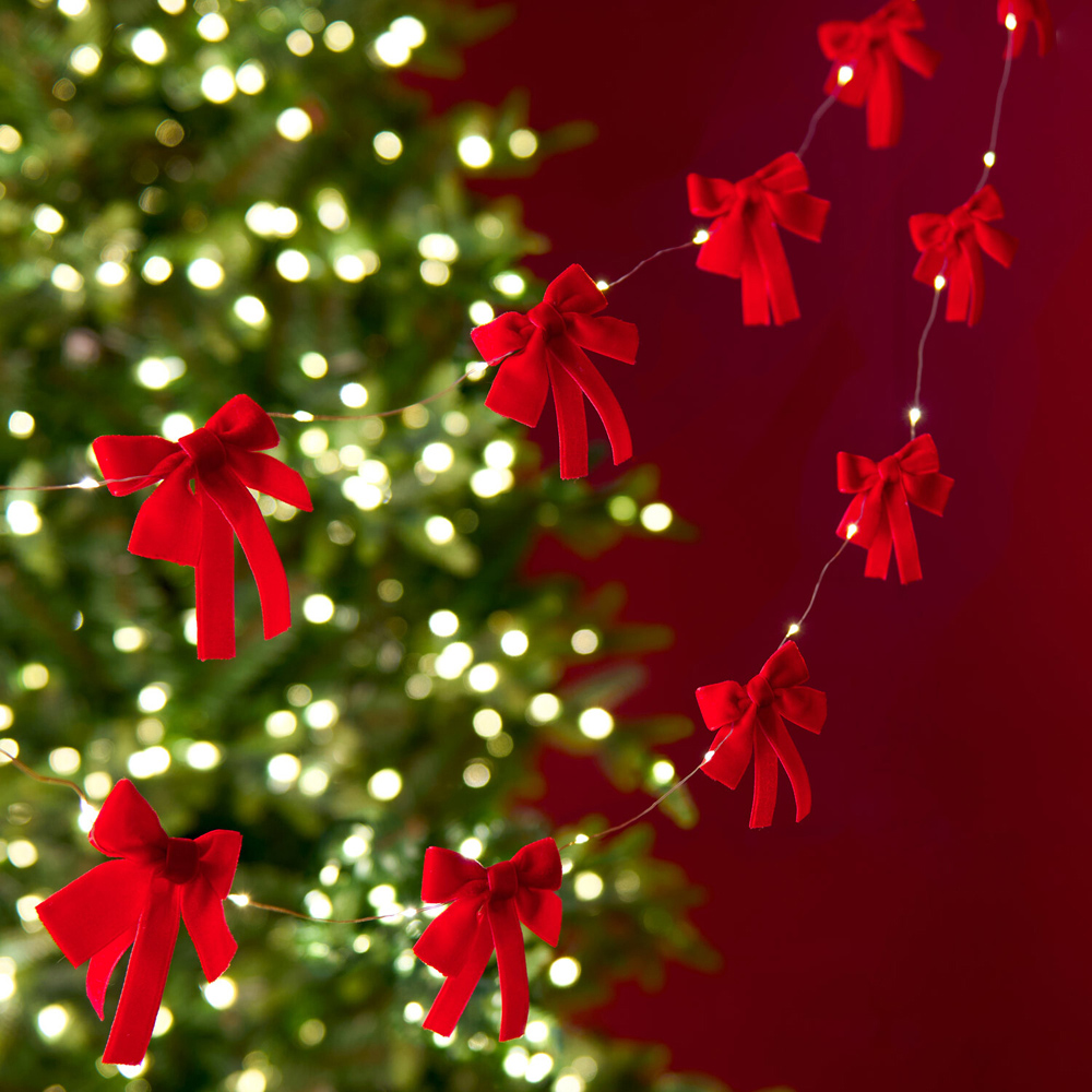 20 LED Bow String Light Red
