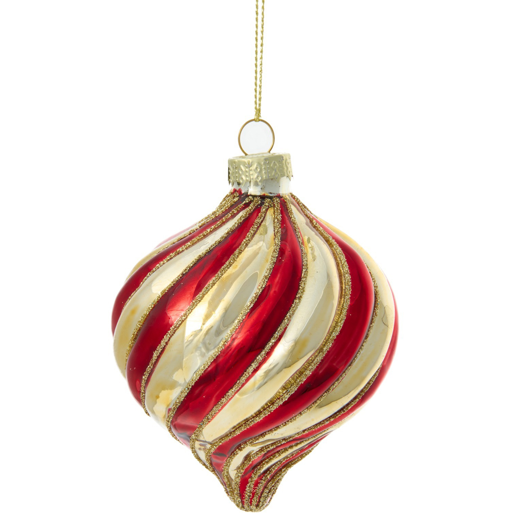 Red and Gold Striped Droplet