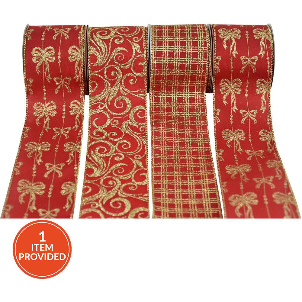 Festive Red and Gold Ribbon