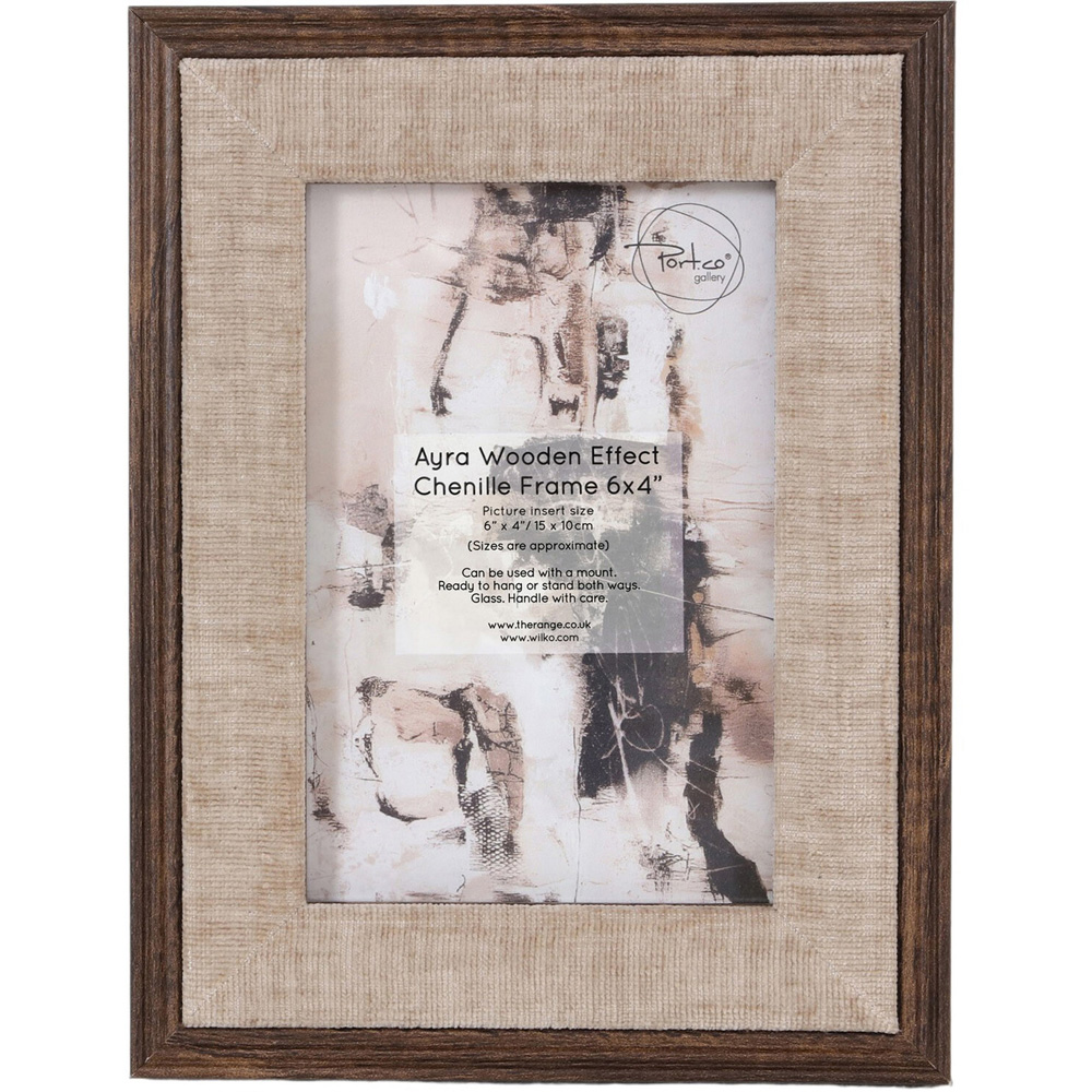 Ayra Wooden Effect Chenille Photo Frame 4 x 6 inch