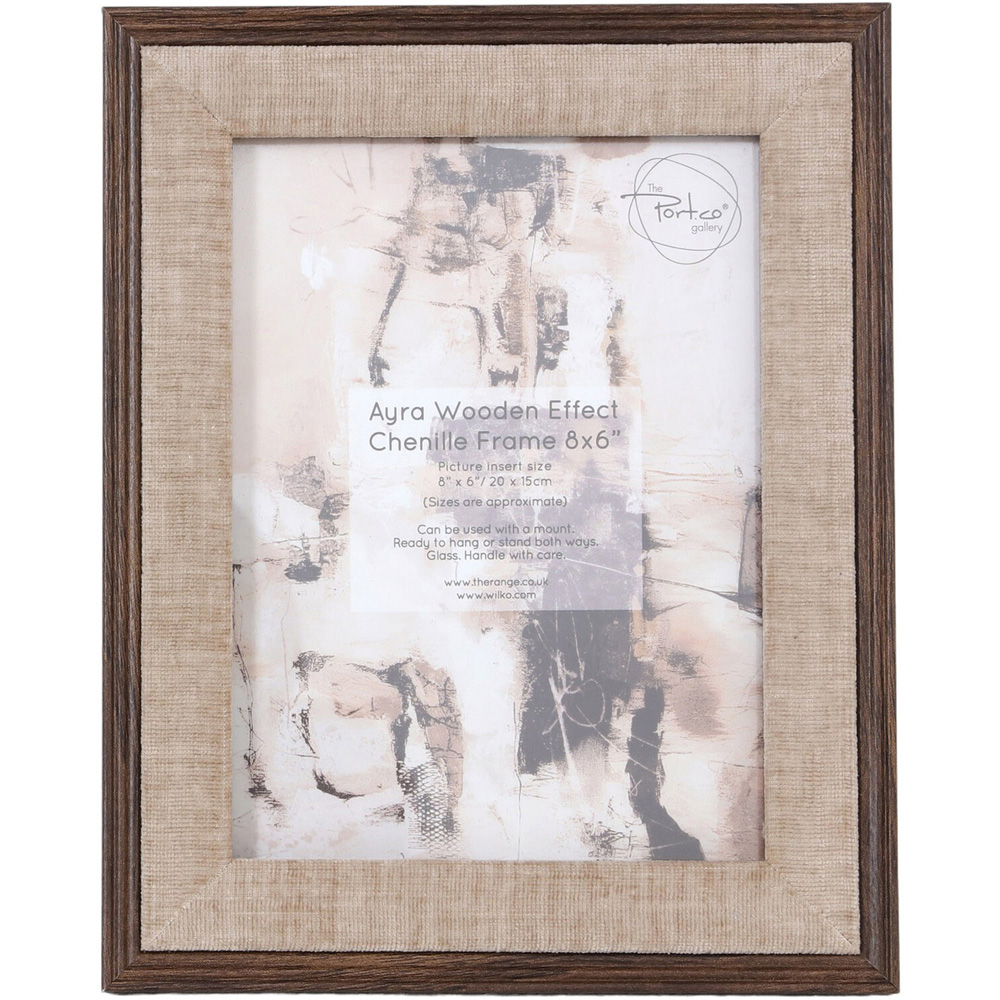 Ayra Wooden Effect Chenille Photo Frame 6 x 8 inch