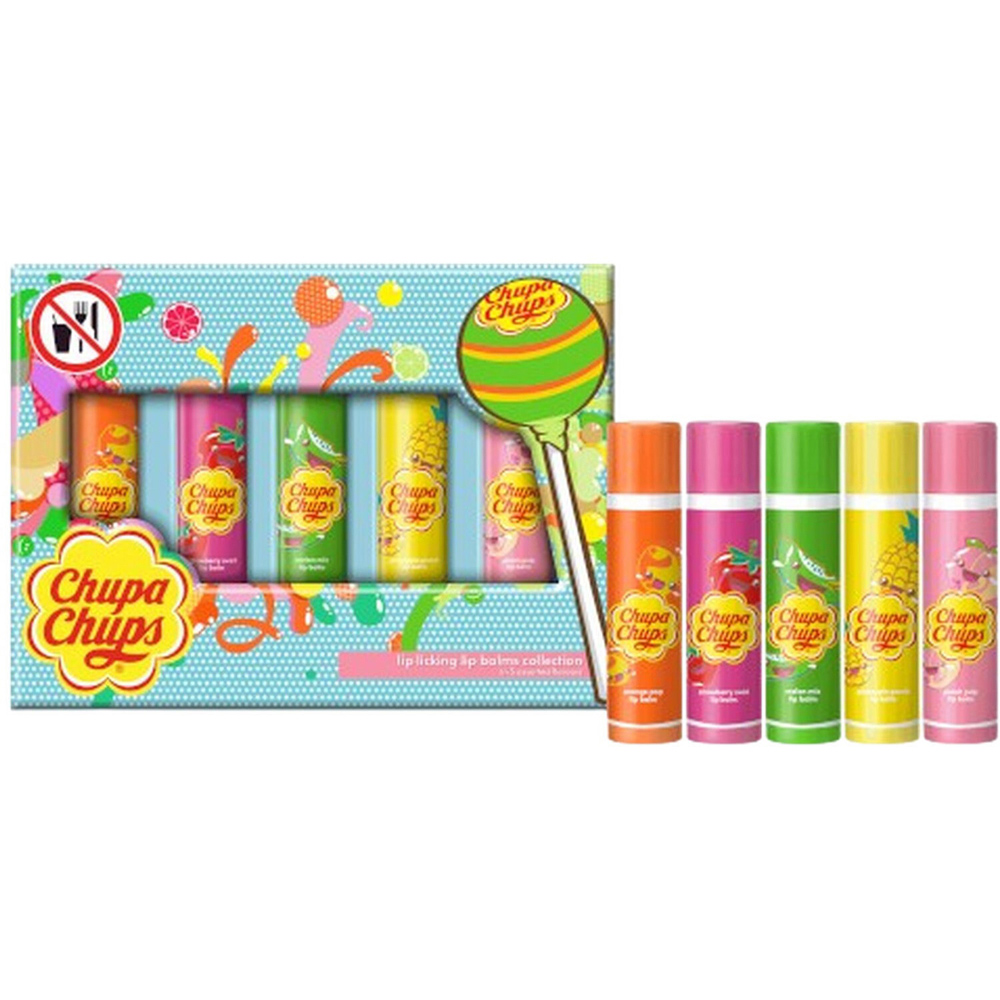 Pack of 5 Chupa Chups Fruity Lip Licking Lip Balms