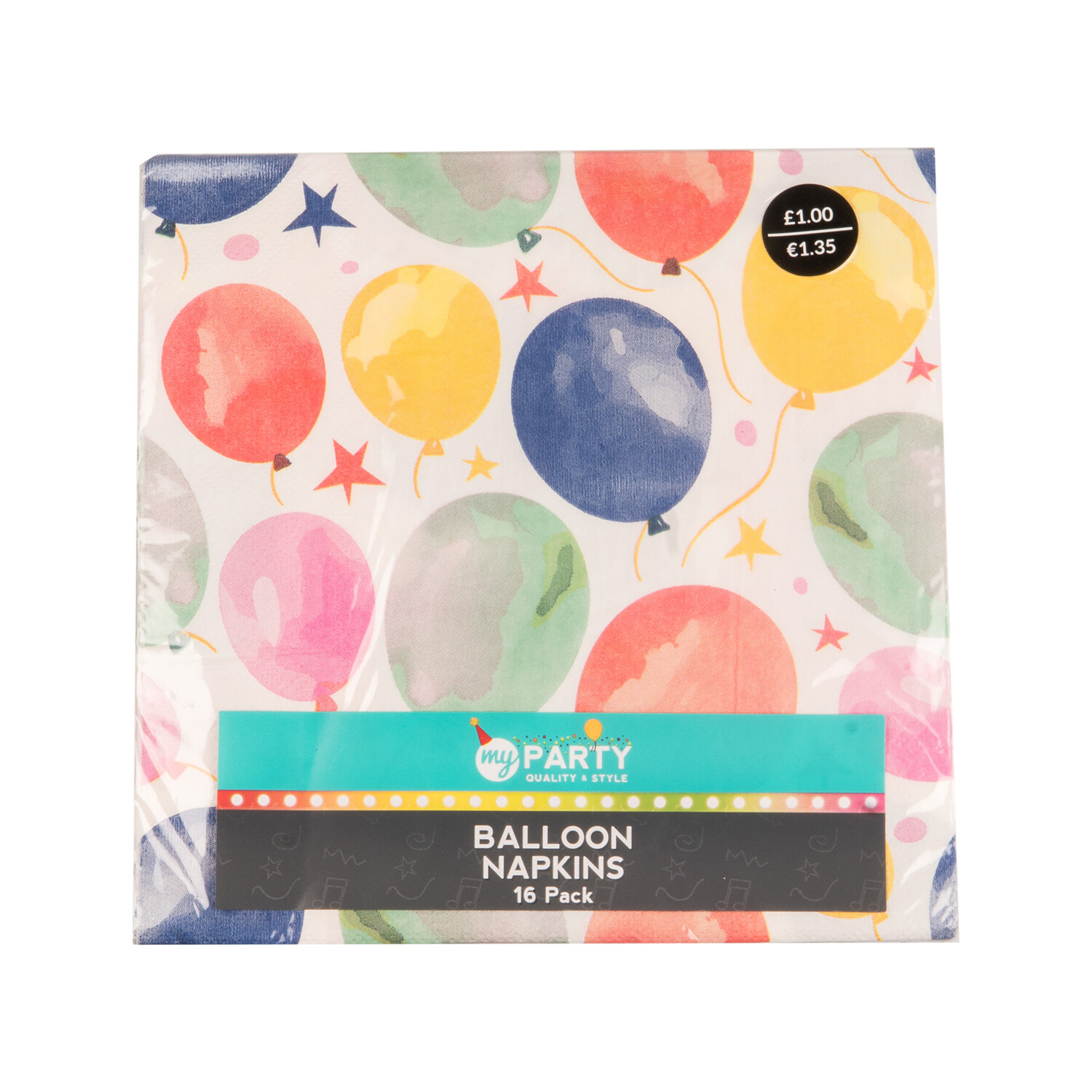 My Party Balloon Napkins 16 Pack