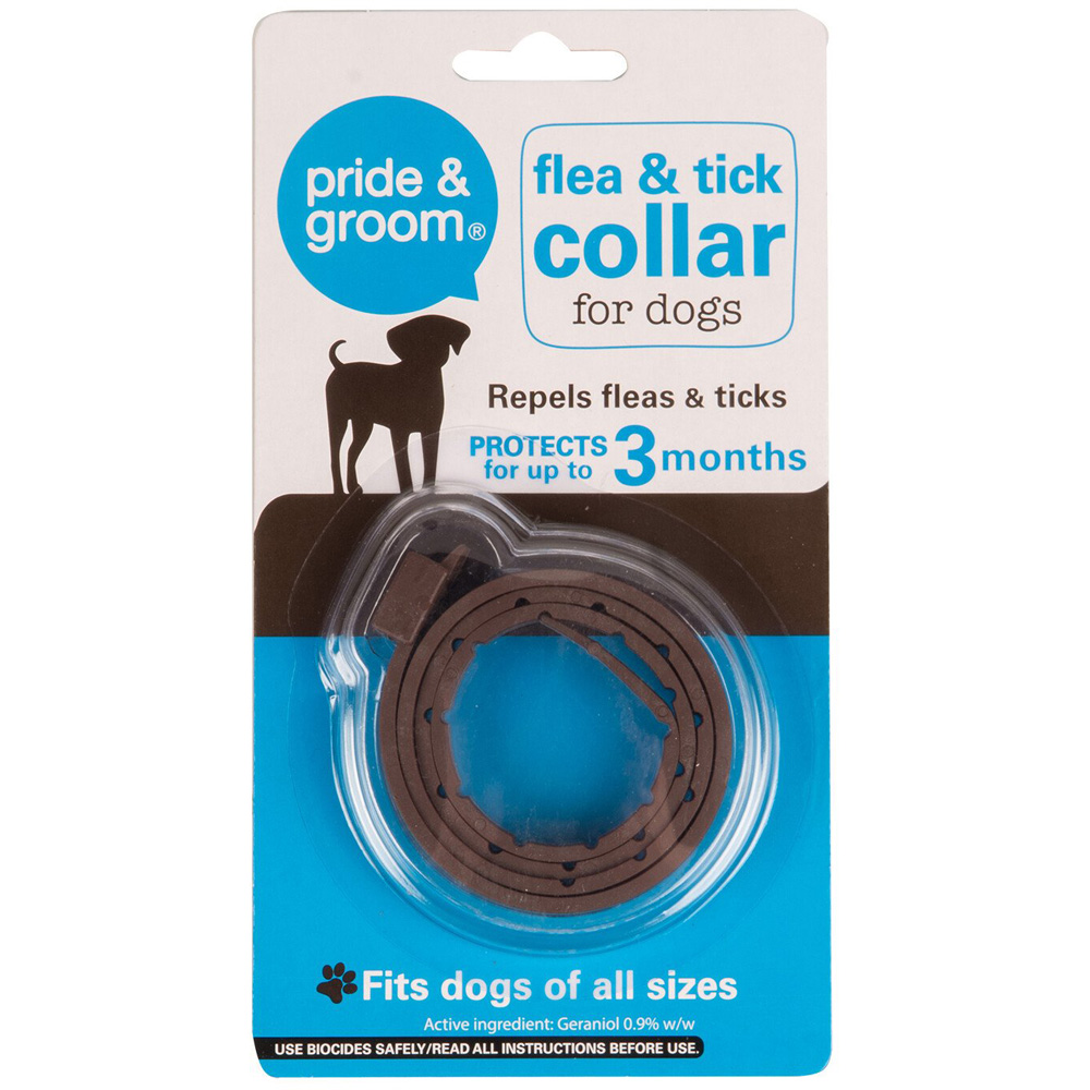 Pride & Groom Flea and Tick Dog Collar - Adjustable - 3 Month Protection - Size 3