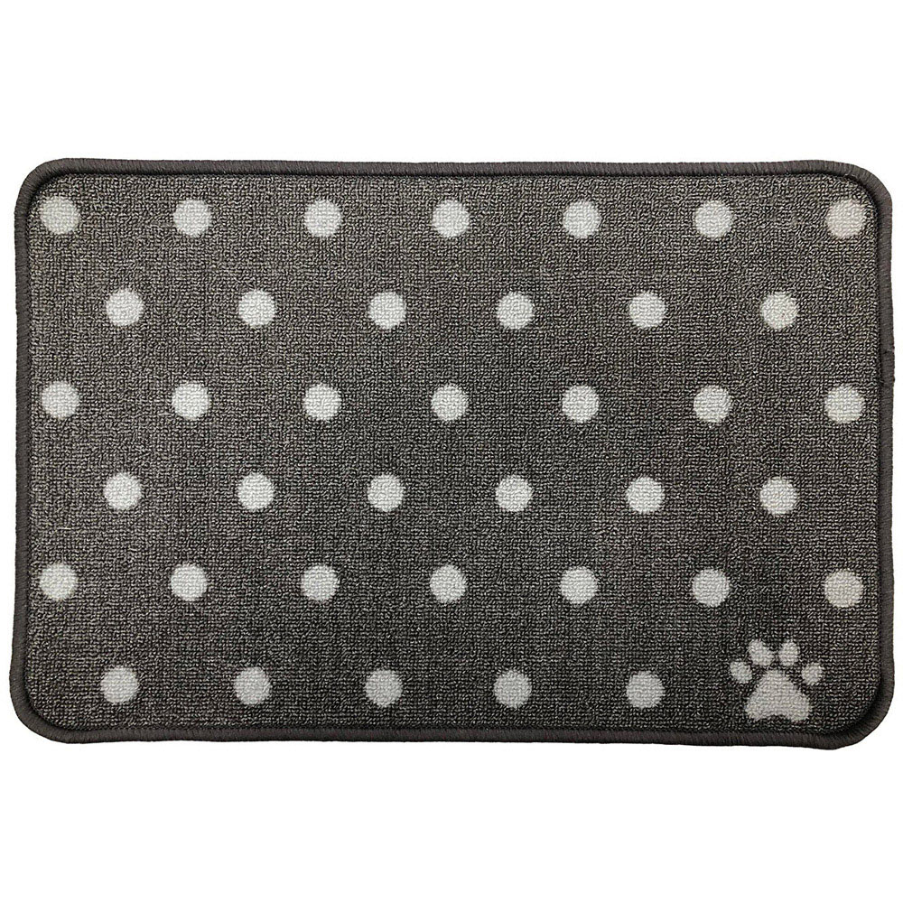 Mighty Paws 40 x 30cm Grey Dotted Pet Feeding Mat