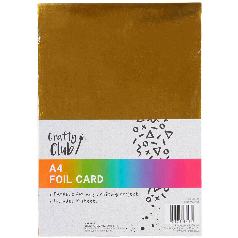 Crafty Club Pack of 10 A4 Foil Card