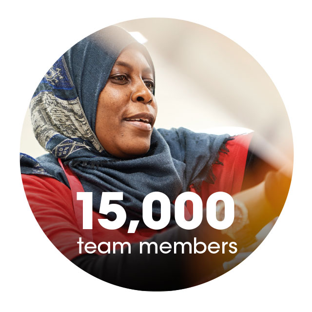 15,000 team members 15,000 team members